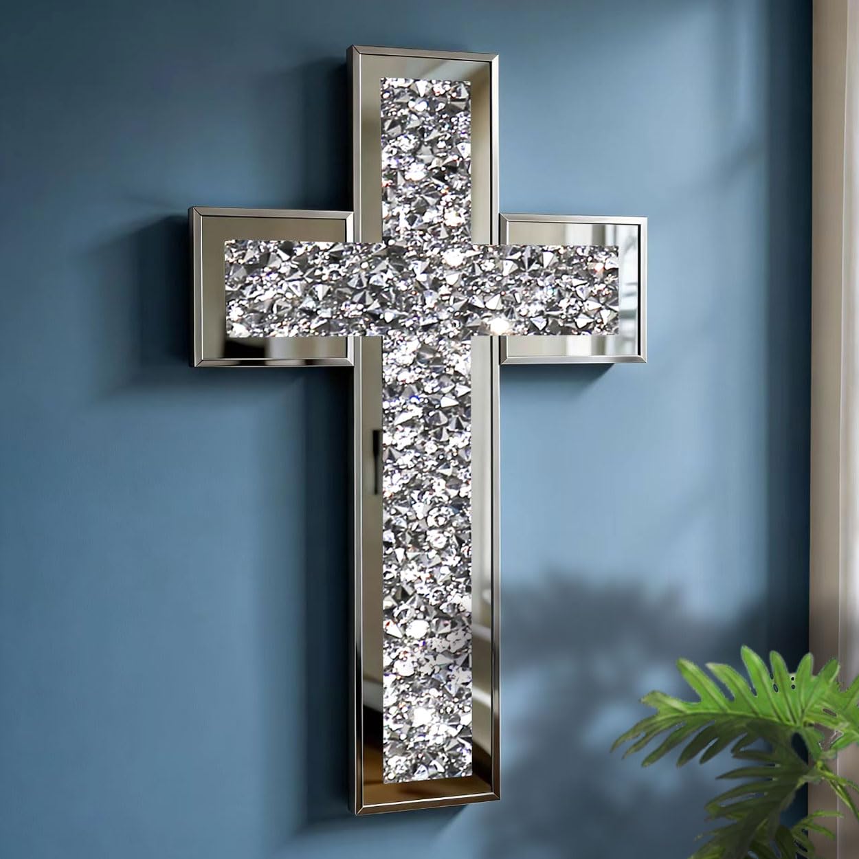 Amazon.com: GIMORRTO Cross Wall and Table Decor, Glass Mirrored